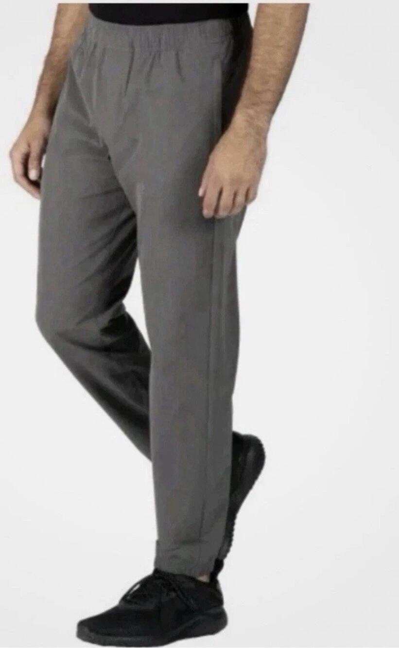 Soybu Men’s Woven Jogger Pants with pockets, Gray, Small, 4-Way Stretch NWT
